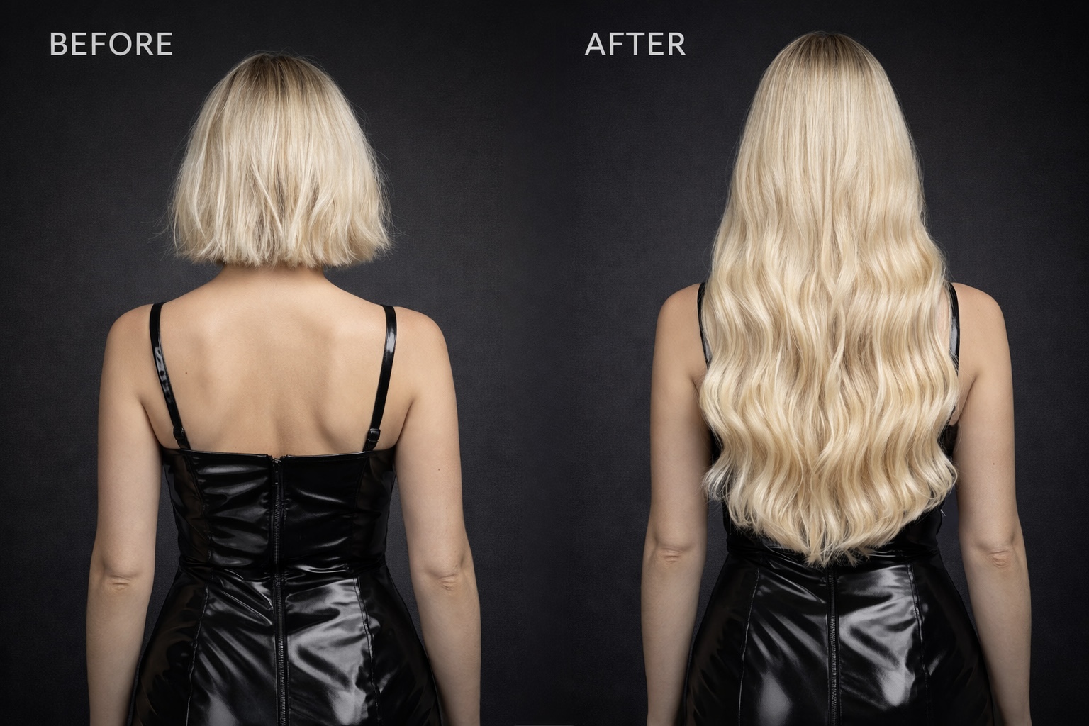 Prima e dopo extension capelli veri